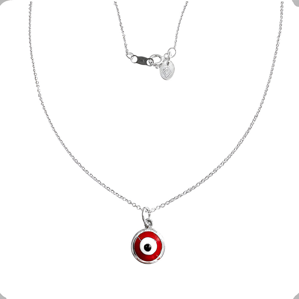 Collar De Plata .925 Dije Ojo Turco Unisex 45 Cm Agálea Rojo (copia) - Image 2