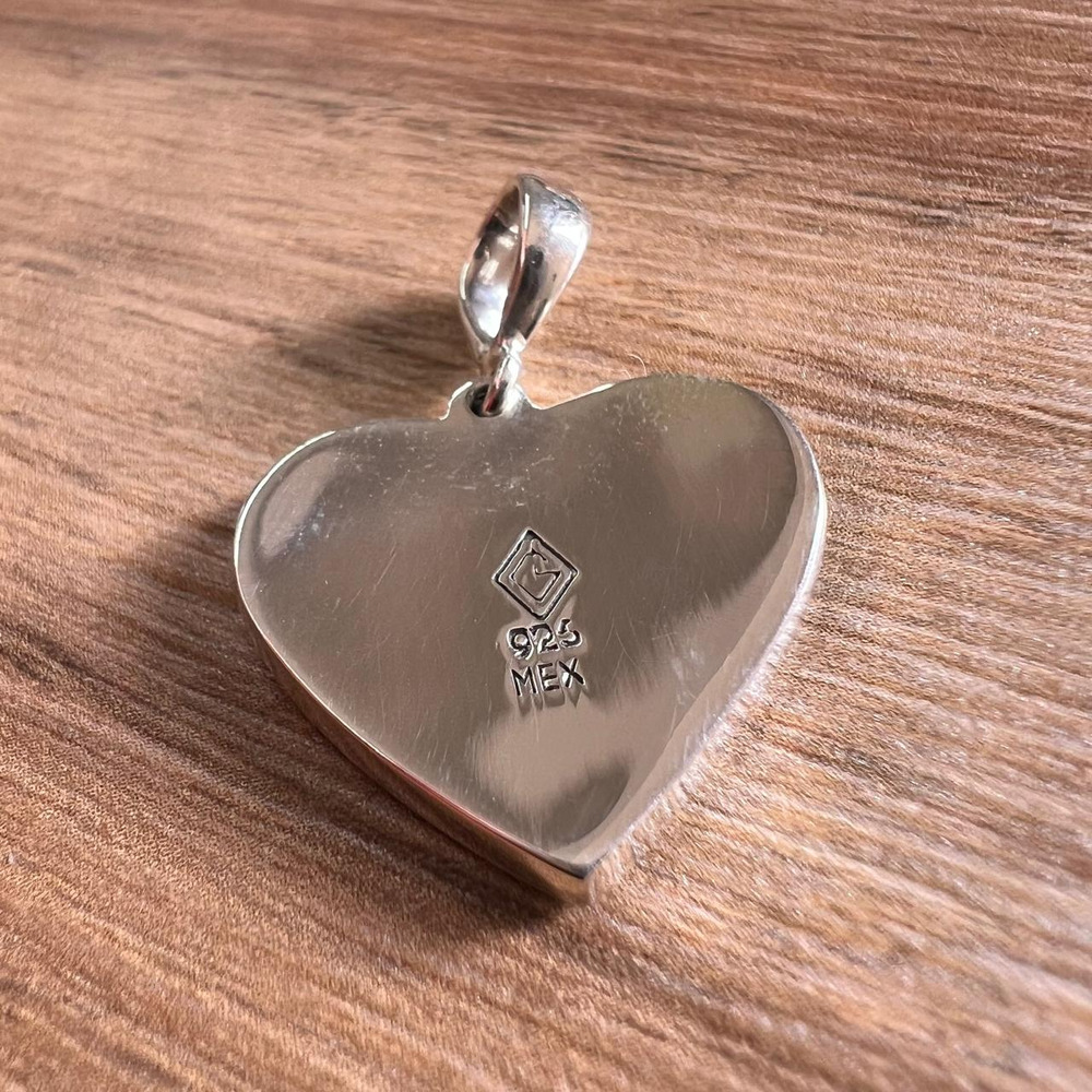 Dije De Plata .925 Corazón Con Ópalo Agalea Mujer Negro-multicolor - Image 4