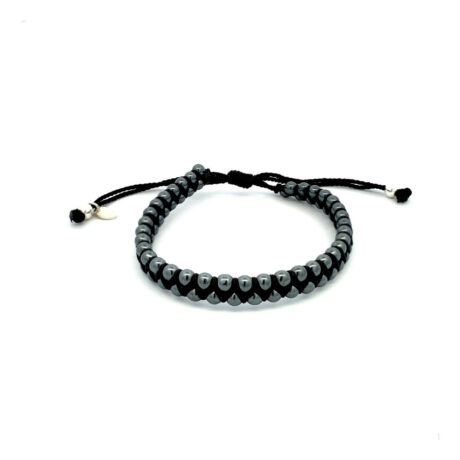 Pulsera Doble Tejida Bolitas Y Plata 925 Agálea Hombre Color Acerlina Diámetro 5 Cm Largo 20 Cm
