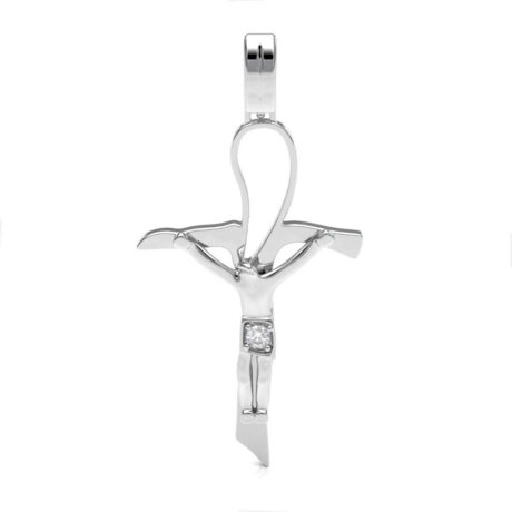 Dije Cristo De Plata .925 Circonia Hombre Mujer Agálea  Plateado