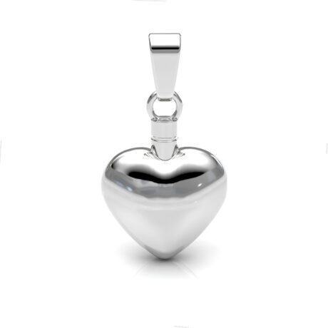 Dije Perfumero Urna Para Ceniza Cremación Plata 925 Agálea Color Corazón Abombado