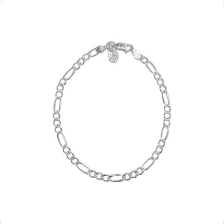 Esclava Pulsera De Plata 925 Figaro 3x1 Mujer Hombre Agálea Color Plateado Diámetro 5.2 Cm Largo 18.5 Cm