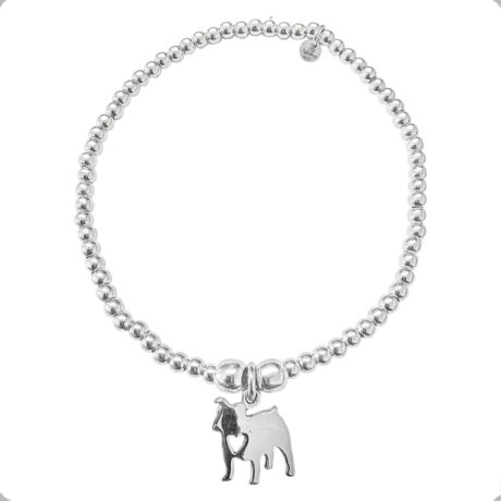 Pulsera De Plata 925 Con Dije De Perro Mascota Agalea Bulldog 5 Cm 16 Cm