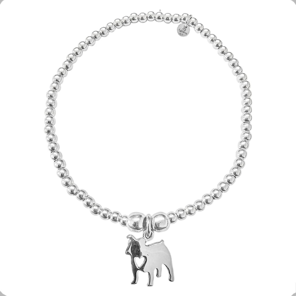Pulsera De Plata 925 Con Dije De Perro Mascota Agalea Bulldog 5 Cm 16 Cm