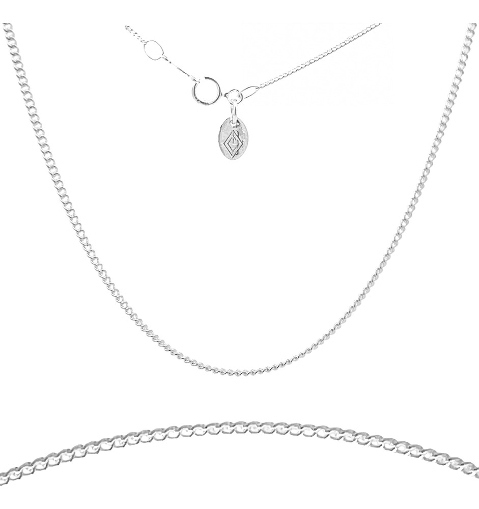Cadena De Plata 925 Para Mujer De 50 Cm Tipo Barbada Agálea