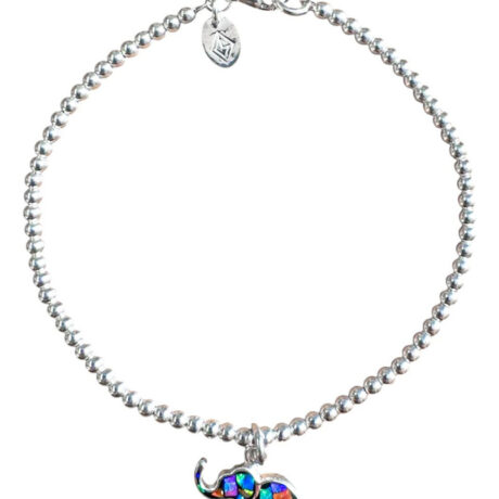 Pulsera Plata .925 Bolitas Dije A Elegir Charms Opalo Agálea 18 Cm 5 Cm 18 Cm