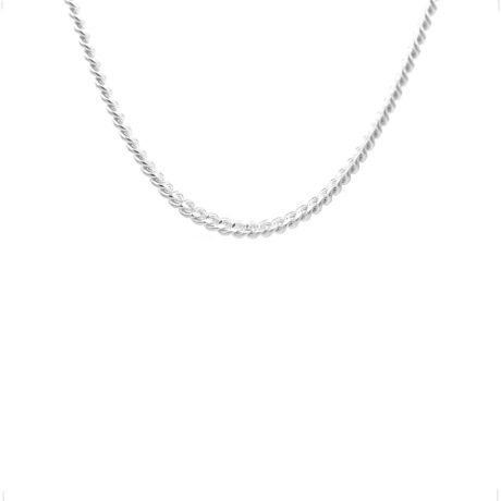 Cadena Cubana De Plata .925 Tejido Cubano 55cm Hombre Agálea Plateado