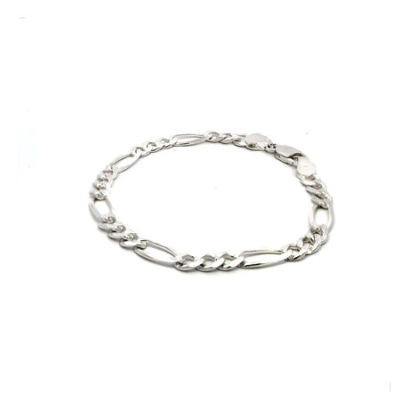 Esclava Pulsera Figaro Plata .925 Hombre Agálea Diámetro 1 Cm