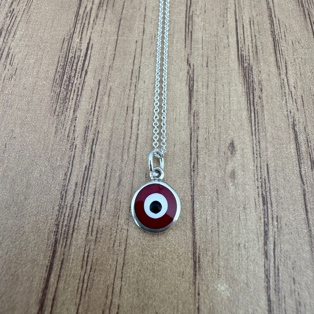 Collar De Plata .925 Dije Ojo Turco Unisex 45 Cm Agálea Rojo (copia) - Image 3