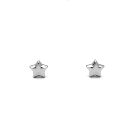 Aretes Broquel De Plata .925 Estrella Mujer Niña Agálea