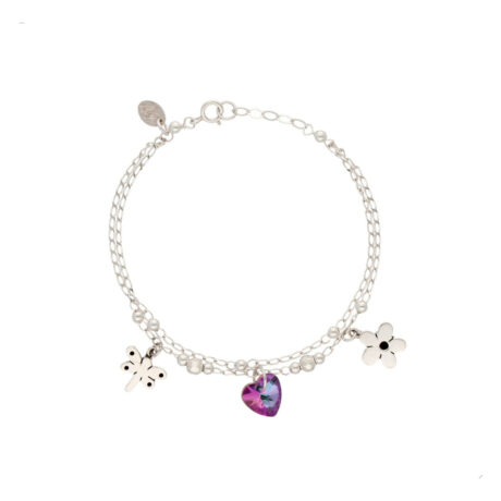 Pulsera De Plata 925 Cristal Swarovski Mujer Agálea Joyeria 0 Cm 45.72 Cm