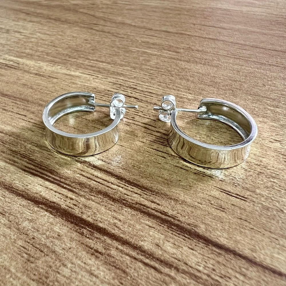 Aretes Arracadas De Plata 925 Lisa Mujer Agálea - Image 3