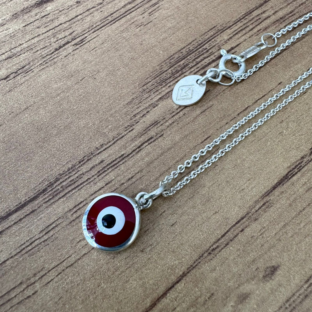 Collar De Plata .925 Dije Ojo Turco Unisex 45 Cm Agálea Rojo (copia) - Image 5