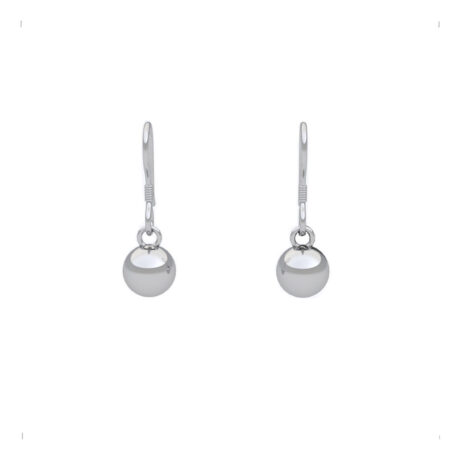 Aretes Colgante De Plata .925 Largo Bolita Mujer Agálea