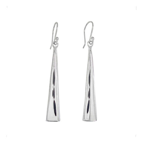 Aretes Largos Plata .925 Mujer Triangulo Colgante Agálea
