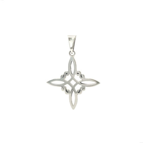 Dije De Plata Ley .925 Nudo De Bruja Liso Agálea Color Plateado