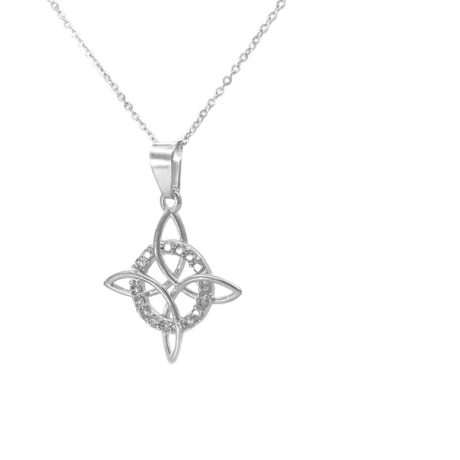 Collar De Plata .925 Con Dije Nudo De Bruja Agálea  Plateado