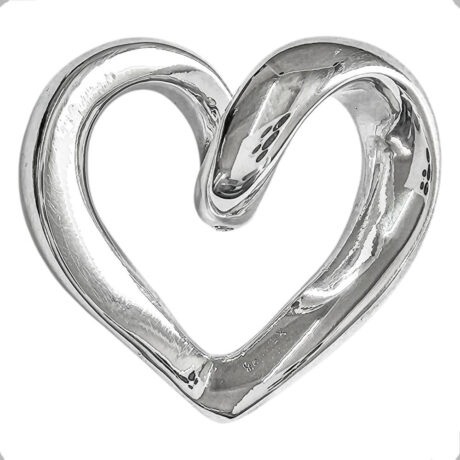 Dije De Plata .925 Corazón Silueta Agálea Mujer Regalo Plateado