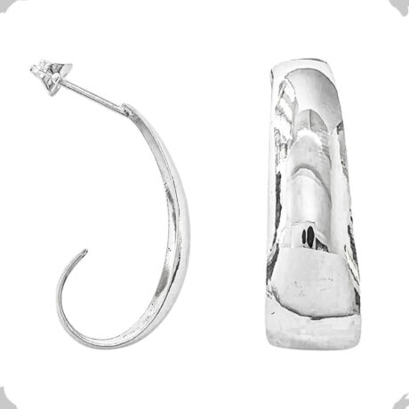 Arete Broquel Plata .925 Liso Mujer Agálea