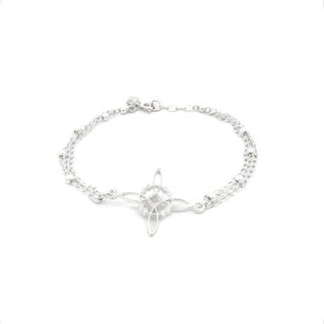 Pulsera Plata 925 Dije Nudo De Bruja Cadenas Amuleto Agálea Largo 16
