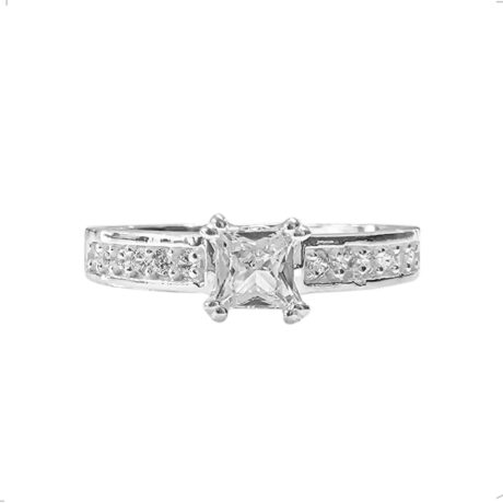 Anillo Promesa Plata 925 Circonia Blanca Compromiso Agálea