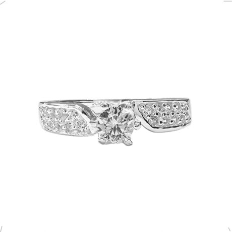 Anillo Plata .925 Promesa Compromiso Circonia Blanca Agálea