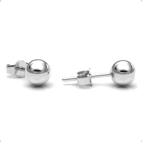 Arete Broquel Bola 4 mm De Plata .925 Agálea Joyería