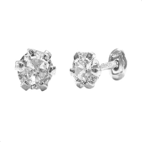 Broquel Plata .925 Uña Zirconia Contrabola Bebe Niña Agálea