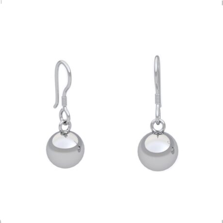 Aretes Colgante De Plata 925 Largo Bolita Agálea Mujer