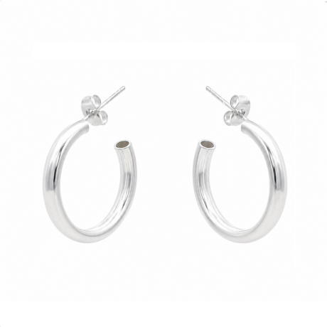 Aretes Arracadas De Plata 925 Redondas 2 Cm Mujer Agálea