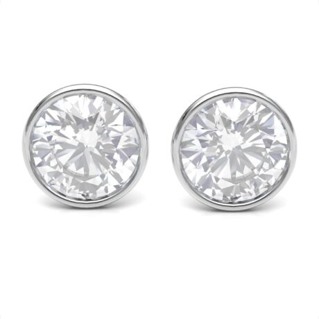 Broquel Plata .925 Con Bisel Zircona Bebe Niña Mujer Agálea