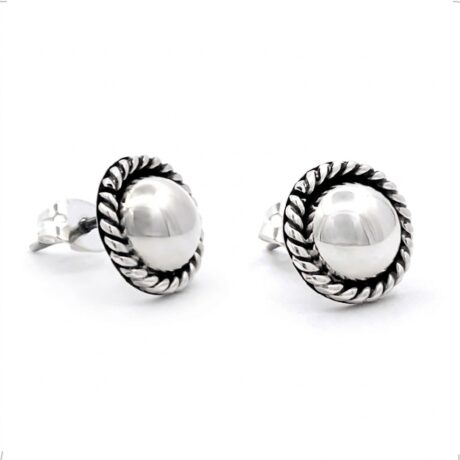 Aretes Broqueles De Plata .925 Con Oxido Agálea Mujer