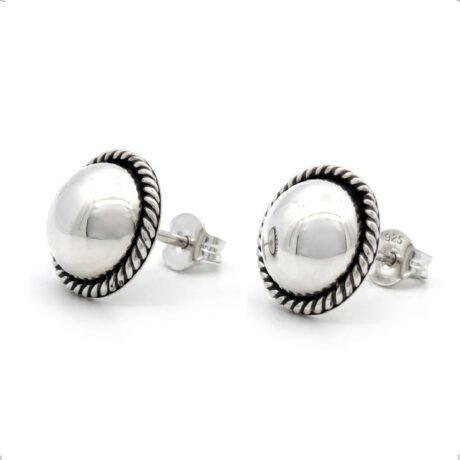 Aretes Broquel De Plata .925 Con Oxido Agálea Mujer