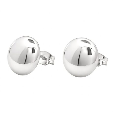 Arete Broquel De Plata .925 Luneta Redondo Bolita Agálea