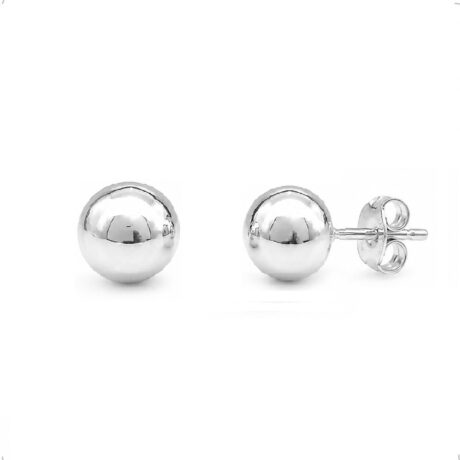 Arete Broquel Bola 6 Mm De Plata .925 Agálea Joyería