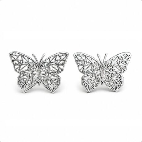 Broquel De Plata Ley 925 Mariposa Origami Mujer Niña Agálea