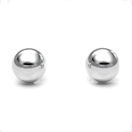 Arete Broquel Media Bola 8 Mm De Plata  .925 Agálea Joyería