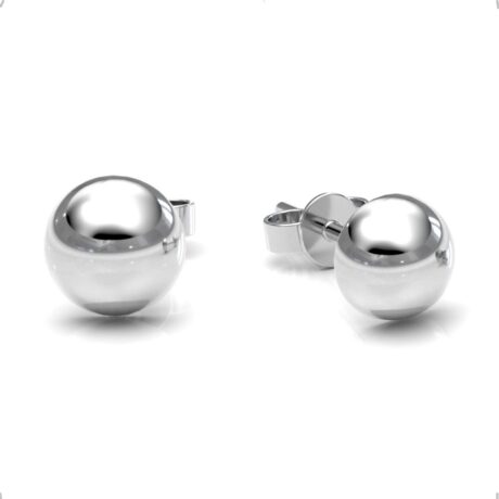 Broquel Plata 925 Media Bola 6mm Para Mujer Agálea Joyería