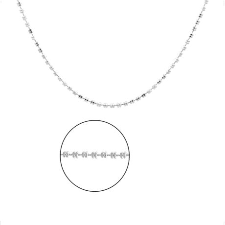 Cadena De Plata 925 Camila Diamantada 45 Cm Mujer Agálea Plateado