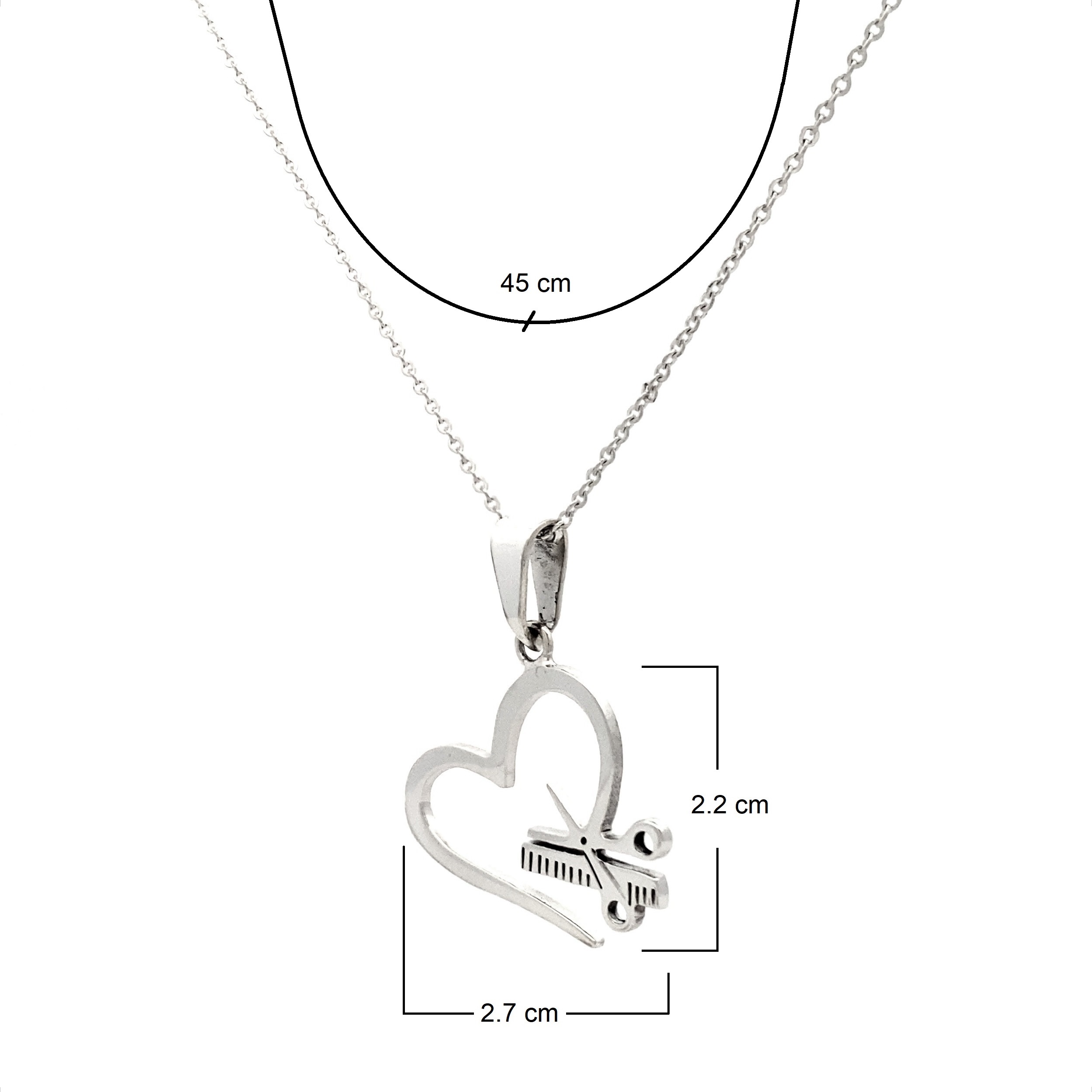 Collar Dije Corazón Estilista De Plata .925 Agálea Joyería Color Plateado - Image 5