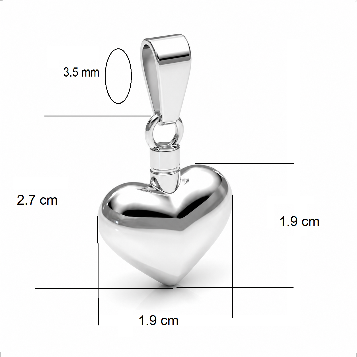 Dije Perfumero Urna Para Ceniza Cremación Plata 925 Agálea Color Corazón Abombado - Image 6