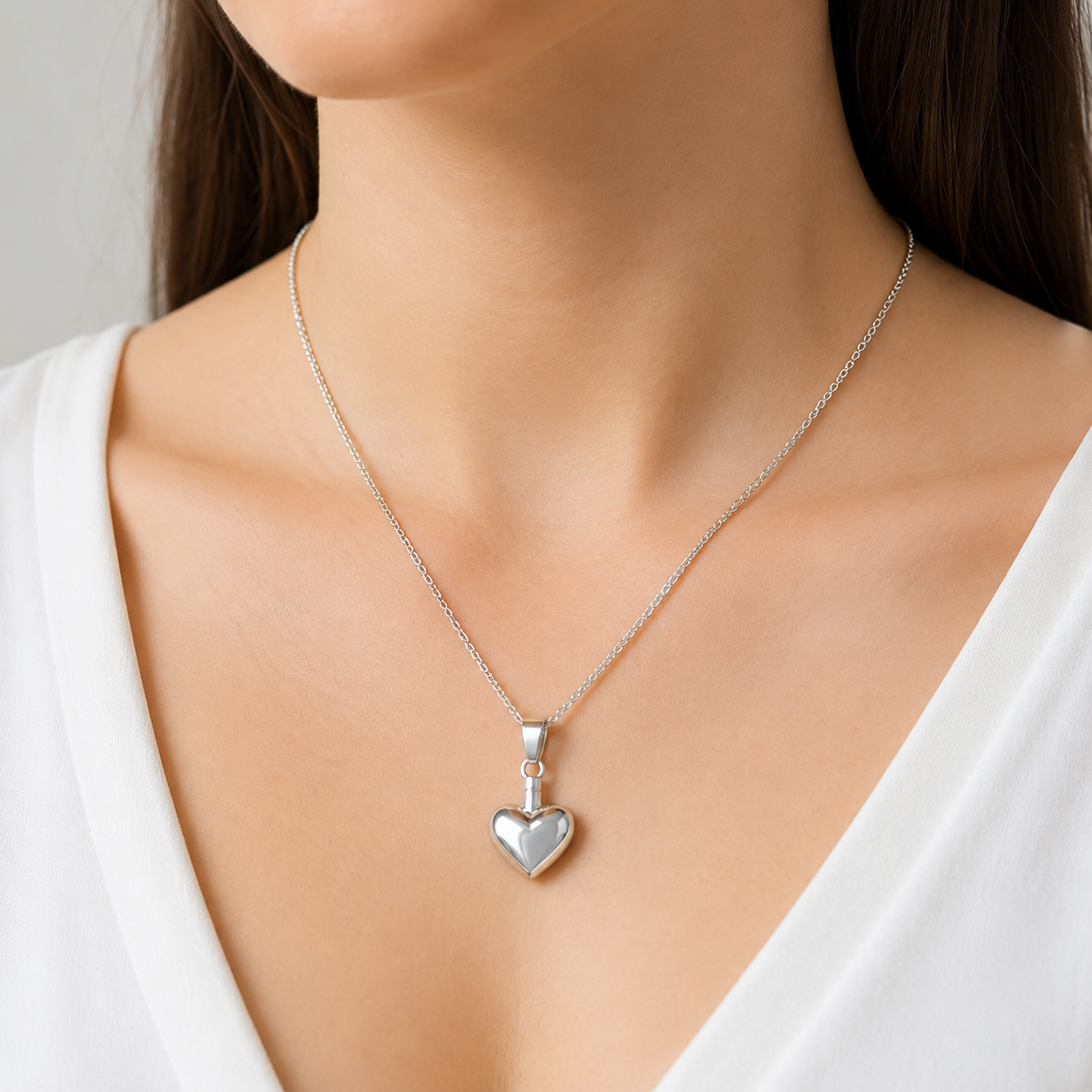 Dije Perfumero Urna Para Ceniza Cremación Plata 925 Agálea Color Corazón Abombado - Image 4