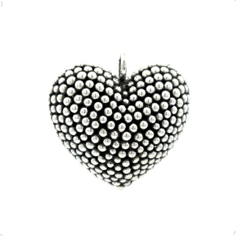 Dije De Plata Ley .925 Corazón Bolitas Oxido Agálea