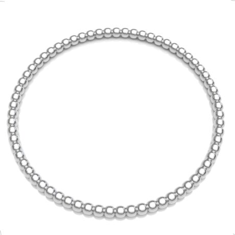 Pulsera De Plata 925 Bolitas De 3mm Elástica Mujer Agálea Largo 18 Cm