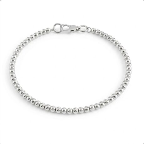 Pulsera Bolitas 3mm De Plata .925 Agálea Joyería Largo 18