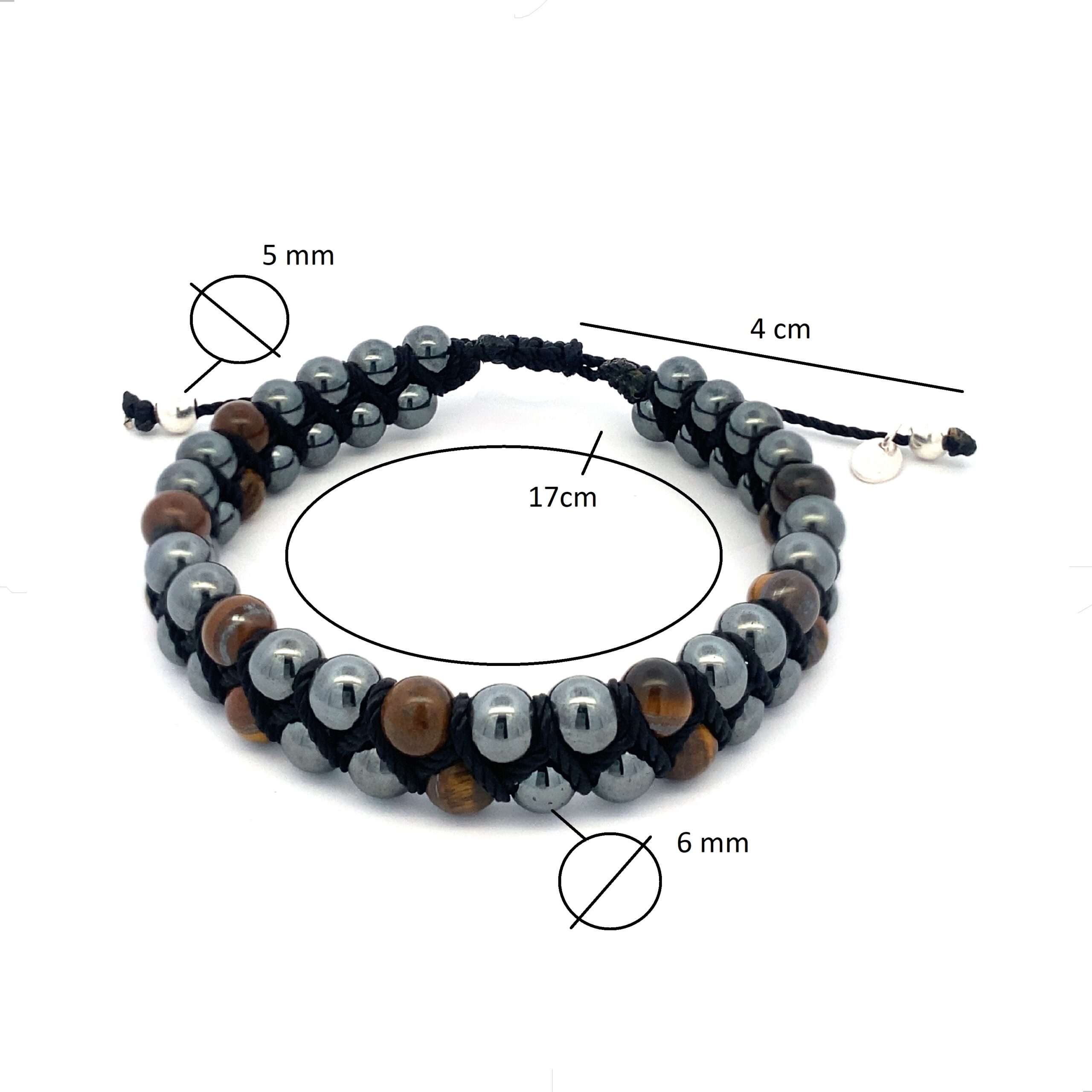 Pulsera Bolitas Acerlina Y Plata .925 Agálea Hombre Color Acerlina-cafe - Image 5