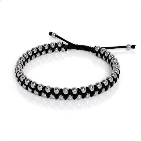 Pulsera Tejida Con Bolitas De Plata .925 Agálea