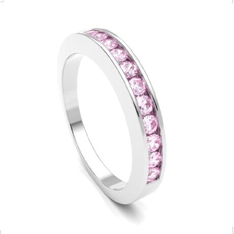 Anillo Churumbela De Plata Ley .925 Con Circonias Rosa Agálea