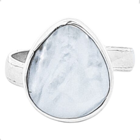 Anillo De Plata .925 Con Madre Perla Agálea Mujer Mamá Perla Ajustable