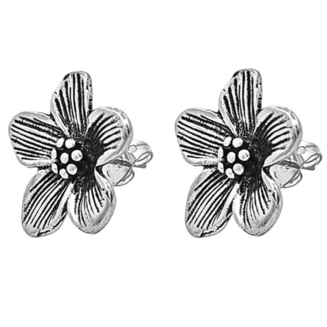 Arete Broquel De Plata .925 Flor Agálea Mujer Regalo Mamá
